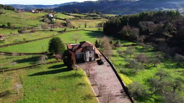 Asturian pre-Romanesque church of San Andres de Bedri&ntilde;ana, Villaviciosa, Asturias, Spain