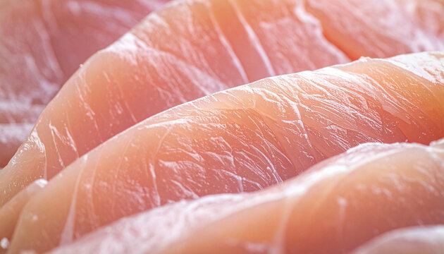 close-up chicken meat fibers