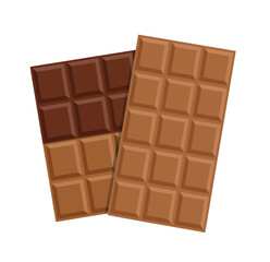 Fototapeta premium Two delicious chocolate bars, one dark and one milk, ready to be savored