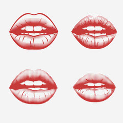 Obraz premium Halftone lips art design