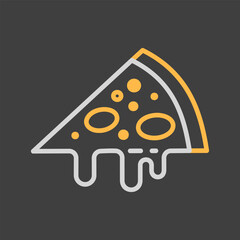 Delicious Hot Cheese Pizza Slice Icon