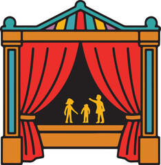 Puppet theater stage icon