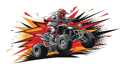 Atv rider in action vector illustration for design and advertising projects © Muh