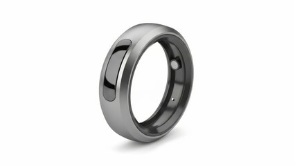 Titanium smart ring for health tracking, fitness and sleep monitoring technology. AI generated.