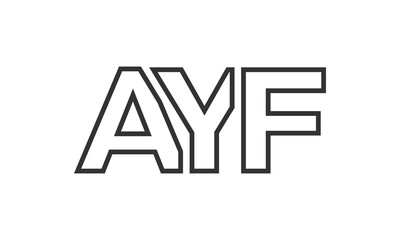 Obraz premium AYF logo design template with strong and modern bold text. Initial based vector logotype featuring simple and minimal typography. Trendy company identity.