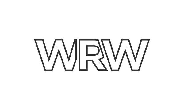 WRW logo design template with strong and modern bold text. Initial based vector logotype featuring simple and minimal typography. Trendy company identity.