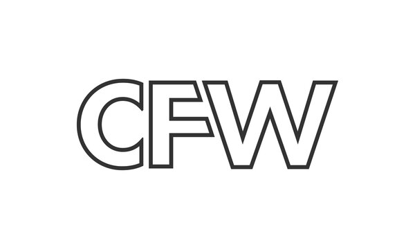 CFW logo design template with strong and modern bold text. Initial based vector logotype featuring simple and minimal typography. Trendy company identity.