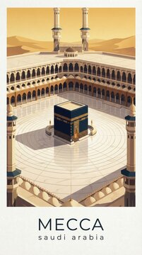 Mecca Saudi Arabia Kaaba Grand Mosque Sacred Islamic Landmark