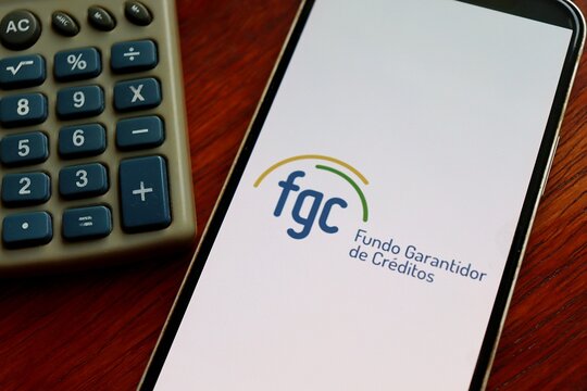 Salvador, Brazil - January 18, 2026: Brazilian Fundo Garantidor de Creditos (FGC) logo on smartphone screen. FGC logo. 