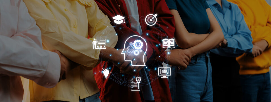 Concept of education and continuous learning. A network of e-learning resources for training, acquiring knowledge, and developing new skills for personal and professional growth. Fermion