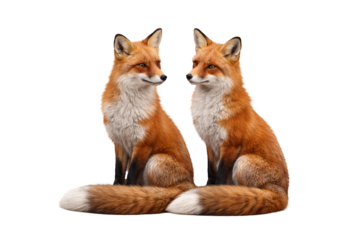 Two foxes sitting face to face day of Saint Valentine. Valentine designs. Love themed projects. Romantic holiday visuals.