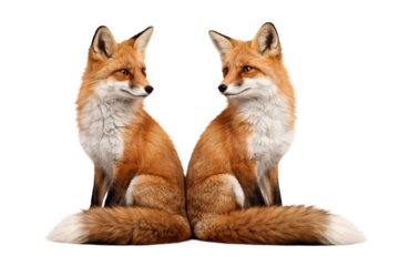 Two foxes sitting face to face day of Saint Valentine. Valentine designs. Love themed projects. Romantic holiday visuals.