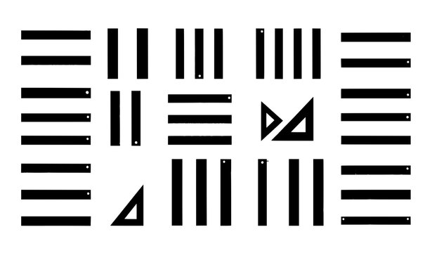 Flat Ruler Icon Set Measuring Tool School Supply Symbols Isolated on White Vector
