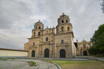 Fototapeta premium The Convent of San Antonio de Padua in Cajamarca, Peru, is an important religious and cultural complex. It is part of the Church and Convent of San Francisco and is well known for its baroque stone.