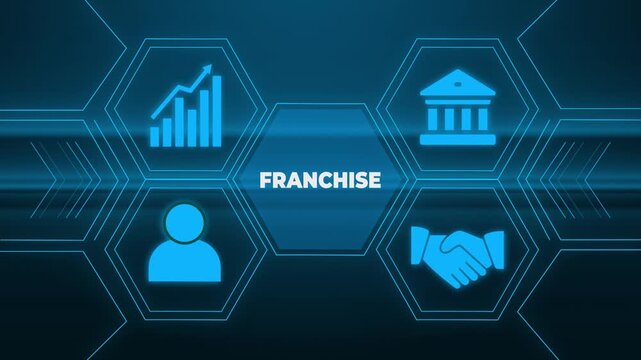 Franchise business icons set vector