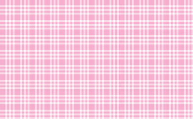Seamless gingham pattern background, soft rose pink plaid chequered pattern for fabric printing