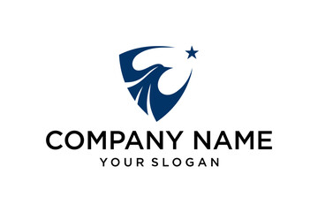 Fototapeta premium Eagle and Shield Logo Design with Star for Security, Business, or Corporate Branding