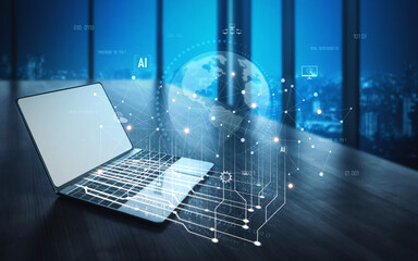 Global AI network showing connection between AI, global, and network elements across the digital world and data infrastructure Vouch