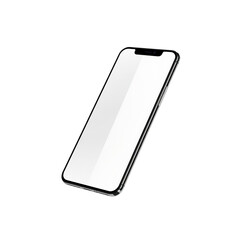 A smartphone with a white screen on a transparent background