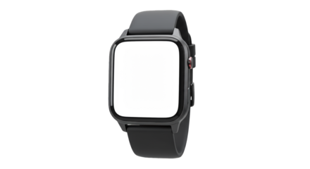 Smartwatch mockup for branding and design presentation, isolated on transparent background.