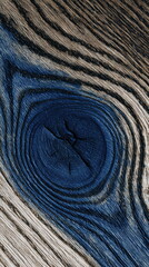 Blue stained wood texture in macro close up view