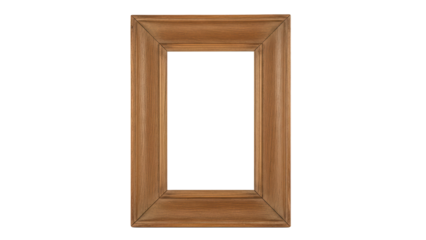 Classic wooden picture frame for portraits 19th century on transparent background png (लकड़ी का फोटो फ्रेम)