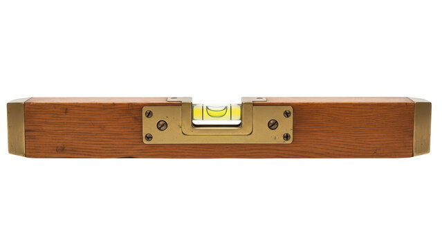 Antique wooden spirit level tool for construction on transparent background png (लकड़ी का स्पिरिट लेवल)