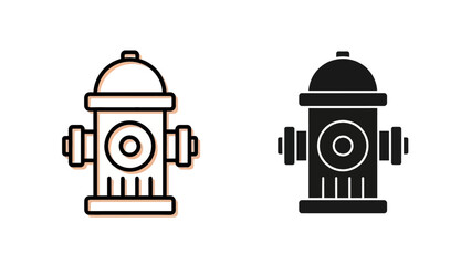 Vector illustration of fire hydrants in different styles on a plain background