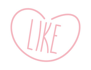 Like heart sign blogging element