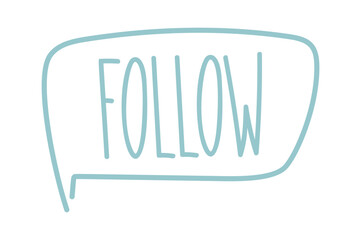 Follow speech bubble call-to-action element