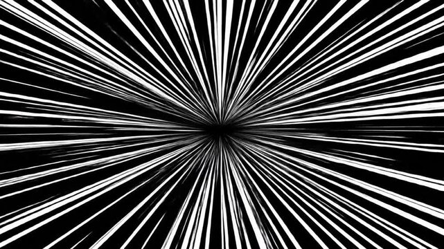 Abstract black and white radial lines pattern design background