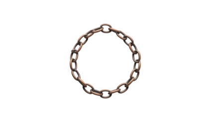 Rusty forged iron chain link on transparent background png (लोहे की जंजीр)
