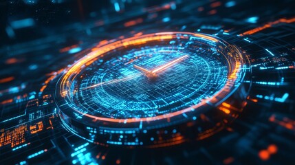 An advanced and imaginative Digital Clock Interface that showcases vibrant, eyecatching neon colors