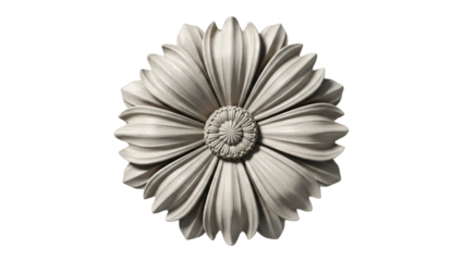 Elegant White Chrysanthemum Flower Ornament, Detailed Petal Design, Classic Decorative Element