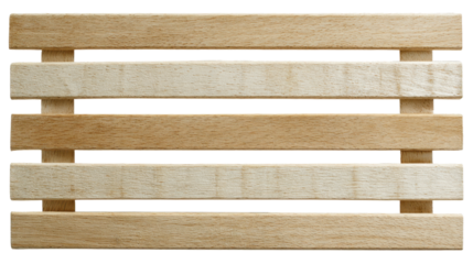 Wooden slats arranged horizontally forming a natural background or product display element, with textured wood planks and a transparent alpha channel