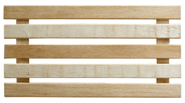 Wooden slats arranged horizontally forming a natural background or product display element, with textured wood planks and a transparent alpha channel