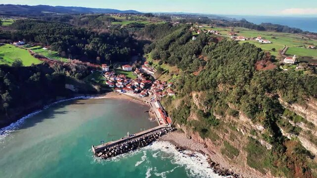 Tazones village and port, Villaviciosa municipality, Asturias, Spain