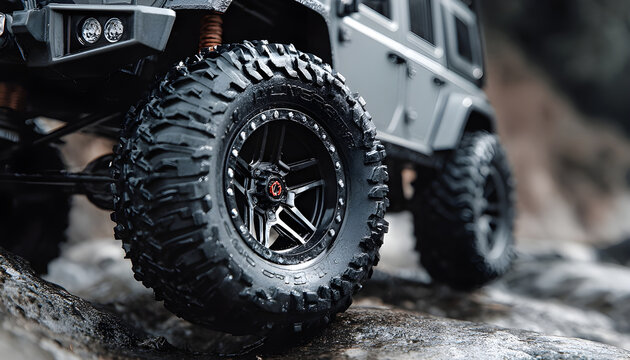Offroad tires and wheels of rc model suv car