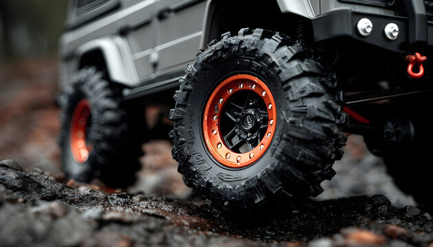 Offroad tires and wheels of rc model suv car