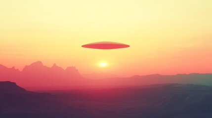 A mysterious UFO continues to hover silently over a city at night, creating an enchanting and mesmerizing sight