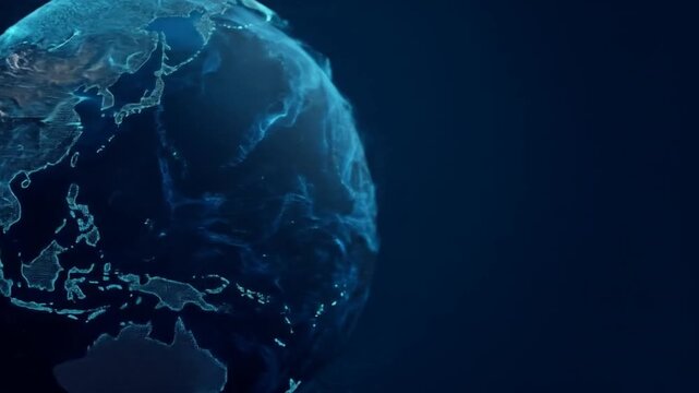 Abstract cgi earth globe on dark blue background for various purposes