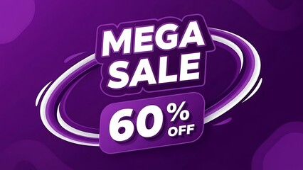 3D purple neon vector sale label and discount tag design for a new 2026 retail business promotion concept featuring best price shopping symbol text