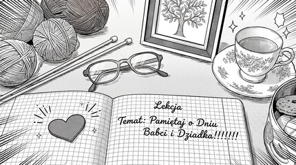 Lekcja Dzień Babci w zeszycie