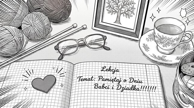 Lekcja Dzień Babci w zeszycie