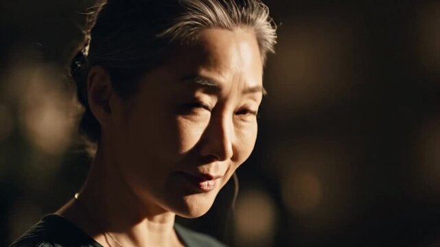 Cinematic Close-Up Portrait of a Genocide Survivor with Calm Reflection and Respectful Emotion