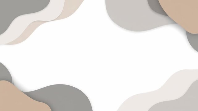 Organic beige and gray waves swirl gracefully around a white center sp