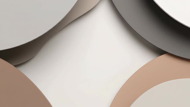A simple arrangement of overlapping neutral-colored abstract paper sha
