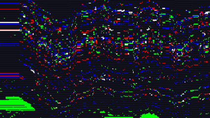 Glitch Error Background with RGB Digital Noise. Distorted Screen