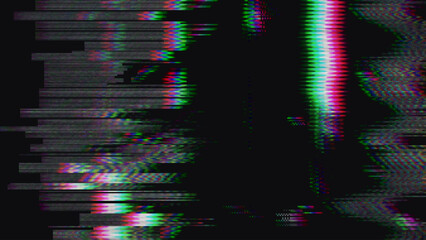 VHS Glitch Screen Effect. Abstract Technology Background
