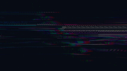 VHS static glitch effect with distorted artifacts